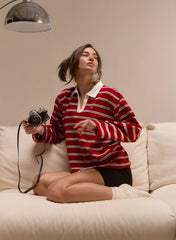 Multi Stripe Oversized Rugby Top