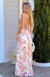 Blaise Yellow Bloom Satin Maxi Dress