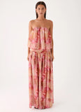 Lioras Strapless Maxi Dress Botanic Cheetah