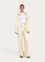 Lemon Oversized Satin Shirt