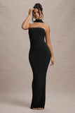 Nobu Black Bandeau Maxi Dress With Halter Collar