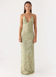 Ultra Quiet Halter Maxi Dress Wispy Fern