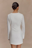 Carina Peplum Cotton Shirt Dress White