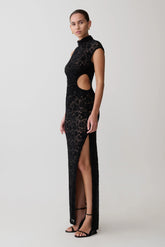 Trinh One Shoulder Maxi Dress Black