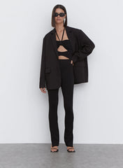 Black Cut Out Halterneck Jumpsuit