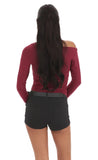 Silver Belted Hardware Shorts in Black