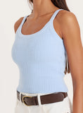 Blue Knitted Vest Top