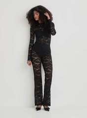 Black Lace High Waisted Trouser