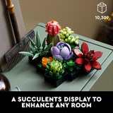 LEGO Botanicals Succulents 10309 Back to School Gift for Students Teachers Building Set for Adults Ages 18 771 Pieces Artificial Plant Home Decor
