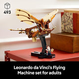LEGO Icons Leonardo da Vincis Flying Machine DIY Kit Ornithopter Building Set for Adults Ages 18 Craft for Home or Office Decor with Display Stand Gift Idea 10363