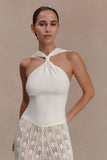 Angelika Twist Front Knit Top Ivory