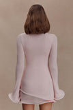 Samira Knit Long Sleeve Mini Dress Misty Rose