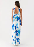 Ashelle Chiffon Maxi Dress Cerulean Bloom