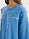 Blue Acid Wash Back Graphic Printed T Shirt