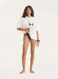Cream Bikini Graphic Oversized T Shirt
