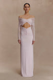 Rafaella Slinky And Mesh Maxi Dress Pale Pink