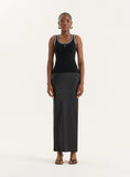 Black Knitted Contrast Stitch Vest Top