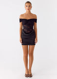 Either Way Off Shoulder Mini Dress Black