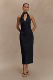 Simona Halter Neck Midi Dress Black