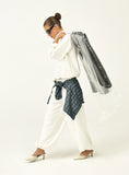 Cream Modal Balloon Leg Cargo Joggers