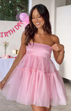 Abigail Pink Strapless Mini Dress