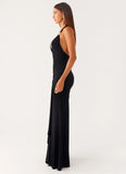 Miyah Halter Hardware Maxi Dress Black