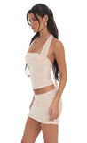 Sequin Halter Top in Rose Gold