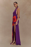Stacy Knit Halter Maxi Dress Purple Red