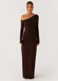 Jordana Twist Maxi Dress Brown