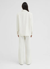 Cream Oversized Single Breasted Blazer
