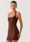 Palm Beach Mini Dress Chocolate
