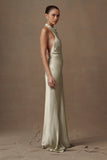 Esther Iridescent Satin Cowl Maxi Dress Sage