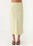Breanne Midi Skirt Yellow Polka Dot