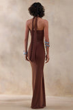 Lesley Brown Plunge Neck Maxi Dress