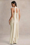 Graciella Stone Bandeau Maxi Dress With Draped Detailing And Scarf