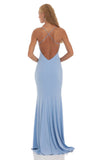 Open Back Maxi Dress in Blue