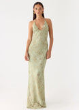 Ultra Quiet Halter Maxi Dress Wispy Fern