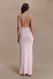 Brock Knit Halter Maxi Dress Baby Pink