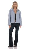 Sherpa Zip Up Jacket in Light Blue