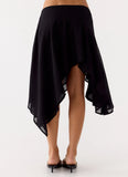 Kia Low Rise Asymmetrical Midi Skirt Black