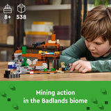 LEGO Minecraft The Badlands Mineshaft Building Toys for Boys Girls Ages 8 Video Game Toy for Kids W Minecraft Minifigures Gift for Birthdays 21263