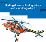 LEGO City Coast Guard Helicopter Building Toy for Kids Pretend Play Emergency Response Set for Boys Girls Ages 7 Includes 4 Minifigures Shark Rescue Pod Gift Idea for Birthdays 60503