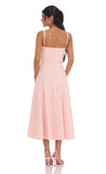 Ruched Corset Midi Dress in Pink