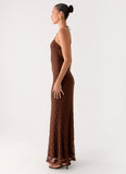 Promise Me Lace Maxi Dress Chocolate