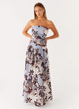 Carmel Maxi Dress Bluewood Blossom