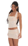Sequin Mini Skirt in Rose Gold