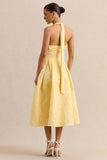Nyomi Lemon Satin Halter Neck Midi Dress