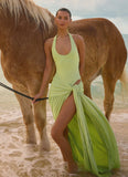 My Answer Bodysuit Maxi Dress Lime