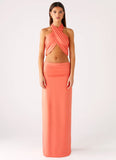 Elisabetta Maxi Skirt Coral