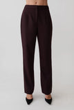 Agatha Straight Leg Suiting Pants Plum Pinstripe